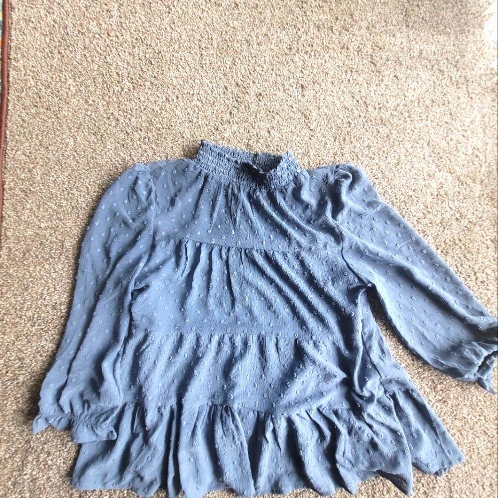 Pom pom tiered blouse